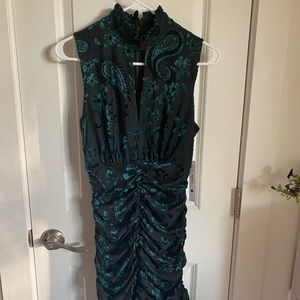 Bloomingdale’s Black and Green Floral Dress. New with tags!